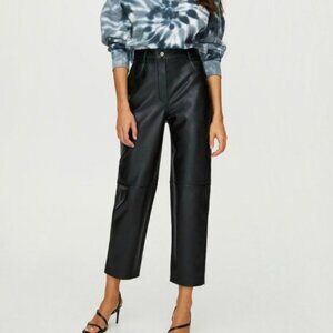 Aritzia Wilfred Ultra High Rise Oracle Faux Leather Pants in Black Women Size 4
